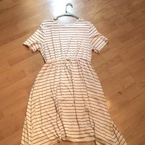 White Striped Dress